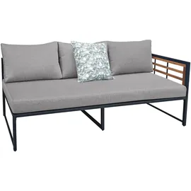 Konifera Gartenlounge-Set KONIFERA "Lamia", schwarz (braun, schwarz,), Massivholz, Stahl, Sitzmöbel-Sets, Stahl, Akazienholz, verschiedene Stellmöglichkeiten, Loungeset