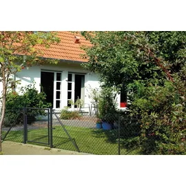 GAH Alberts Alberts Maschendrahtzaun als Zaun-Komplettset, zum Einbetonieren, anthrazit-metallic 80 cm Länge 40 m