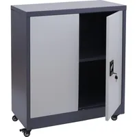 MCW Aktenschrank MCW-O50, Büroschrank Stahlschrank mit Rollen, 2 Türen