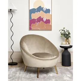 Beliani Sessel Langa Samtstoff 75 x 75 x 75 cm Taupe