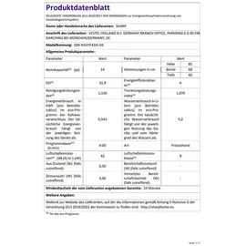 Sharp QW-NA3YF42AI Geschirrspüler (freistehend, 600 mm, Silber)