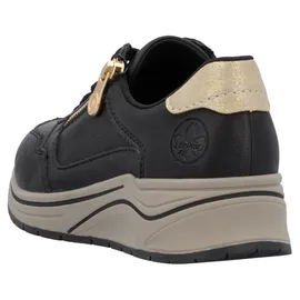 Rieker Sneaker Low Schwarz/Gold Damen Weite
