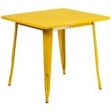 Flash Furniture Felix Tisch für Innen- und Außenbereich, quadratisch, 80 cm, Gelb