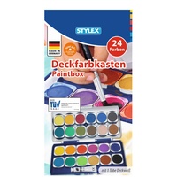Stylex 24er Schuldeckfarbkasten 24 Farben
