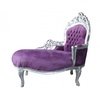 Casa Padrino Barock Kinder Chaiselongue Lila/Silber  - Kindermöbel