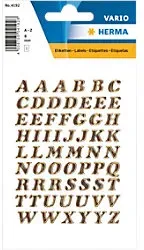 HERMA 4192 Buchstaben A-Z Etiketten 8 mm Gold 10 Packungen mit 610 Etiketten