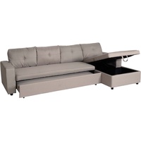 Mendler Ecksofa mit Bettkasten HWC-L16, Couch Sofa L-Form Liegefläche links/rechts Nosagfederung Stoff/Textil 290cm ~ dunkelgrau