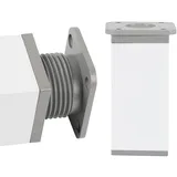 Tischfüße Verstellbar, 4 Stück Tischfüsse Weiß Tischbeine Quadrat Möbelfüsse Aluminiumlegierung | Eloxierte Oberfläche Möbelfüße Optionale Höhe: 6-40cm Couchtischfüße Schreibtischbeine 18cm/7"