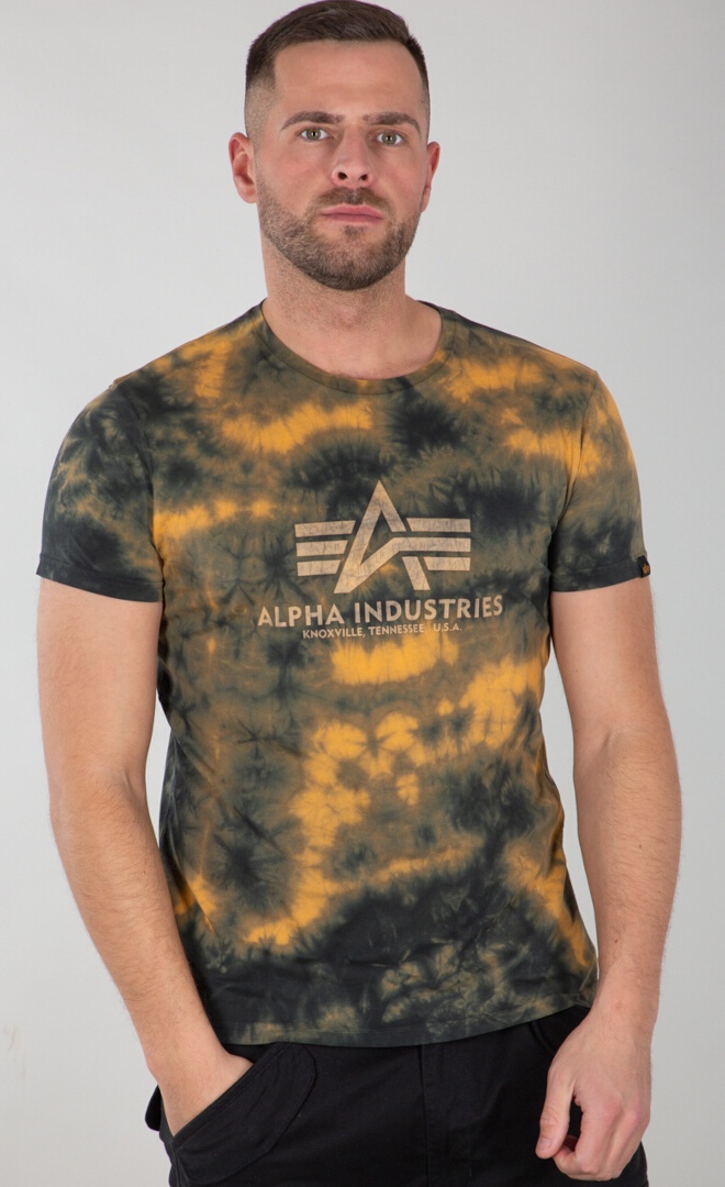 Alpha Industries Batik T-Shirt, grün-braun, Größe XL