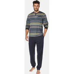 Schlafanzug BABISTA "Schlafanzug GALANDO", Herren, Gr. L, blau, Obermaterial: 100% Baumwolle CO., Homewear-Sets Schlafanzug