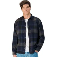 CasaModa Langarmhemd "CASAMODA Hemdjacke uni", Herren, Gr. 3XL, Normalgrößen, blau (dunkelblau), 50% Polyester, 40% Wolle, 10% Polyacryl, unifarben, lässig geschnitten, Hemden