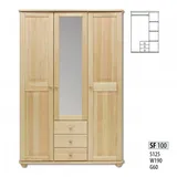 JVmoebel Kleiderschrank Vollholz Kiefer Schrank im Landhausstil mit natürlicher Holzfarbe (1-St) Made in Europa beige|braun
