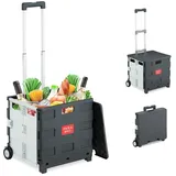 Relaxdays Einkaufstrolley grau 51 x 47 x 12 cm