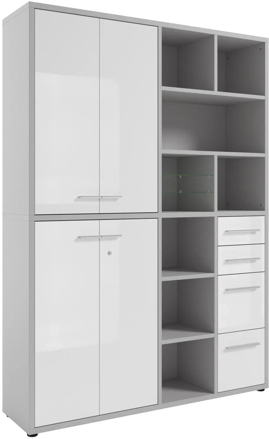 Manjana Home Office Kombination -Glas- TEXAS - B/H/T ca. 154,90x215,40x40,00
