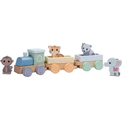 Jouéco The Wildies Family Trainset with Animals Set für Kinder 18 m+ 7 St.