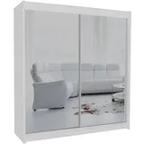 Beautysofa Schiebetürenschrank Doroti (modernes Garderobeschrank, 120, 150, 160, 180, 200, 240 cm breit Kleiderschrank) mit oder ohne Behälter erhältlich weiß 200 cm