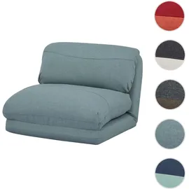 Mendler Schlafsessel HWC-E68, Schlafsofa Funktionssessel Klappsessel Relaxsessel, Stoff/Textil ~ grau-blau