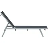 Outsunny Garten-Sonnenliege Relaxliege mit 5-stufiger Rückenlehne, Metall Schwarz 170x58x97cm für Garten & Terrasse   Aosom.de