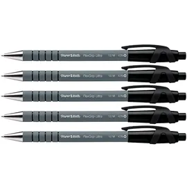 Paper Mate Flexgrip Ultra-Druckkugelschreiber | mittlere Spitze (1,0 mm) | schwarz | 5er-Packung