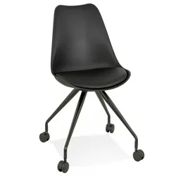 Bürostuhl SKIN mit Rollen | Ergonomischer Schreibtischstuhl mit Polsterung | Komfortabler Arbeitsplatzstuhl mit hoher Rückenlehne | Kadima Design