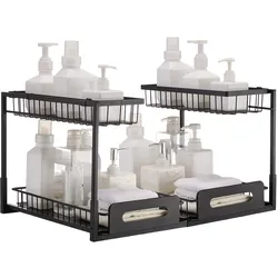 VEVOR 2-stufiger Ausziehbarer 2 x Schrank-Organizer Unter der Spüle 27x36x28cm