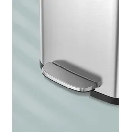 Songmics Mülleimer 50 l Silbern-Schwarz