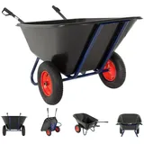 Baumarktplus 2-Rad Schubkarre XXL 290 L 300 kg Gartenschubkarre Hofkarre Schiebkarre Luftrad Metallfelgen schwarz