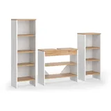 Vicco Karli 3-tlg. Weiß/Goldkraft Eiche