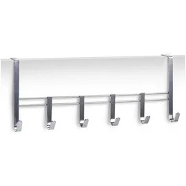 Zeller Garderobenhaken Türhängeleiste 6-er Set Silber