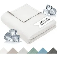 Blumtal Microfaserbettdecke Kühldecke Sommerdecke Bambus, selbstkühlende Decke, OEKO-TEX zertifizierte kühlende Decke für Sofa, Sommer & Reisen braun 150 cm x 200 cm