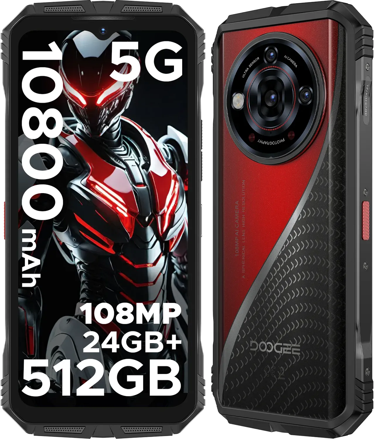 DOOGEE S118PRO Smartphone - 6,58 Zoll - 512GB - Rot