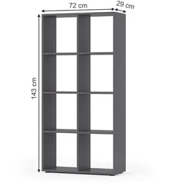 Vicco Raumteiler Scutum 143 x 72 x 29 cm Grau