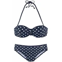 LASCANA Bügel-Bandeau-Bikini Damen Blau/Weiß 36 Cup C