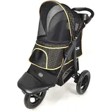 Innopet Adventure Hundebuggy Hundewagen Pet-Stroller Kinderwagen für Hund Katze Gold schwarz