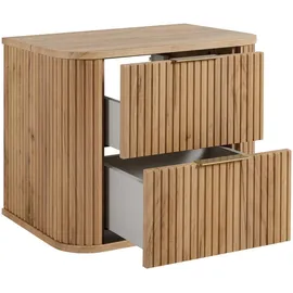 3e 3xe living.com Badezimmerschrank, Gold Craft Eiche + Goldener Griff, 41,5 x 60,4 x 51,7 cm - Braun