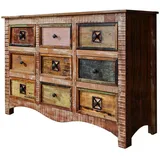 MASSIVMOEBEL24.DE Kommode 130 x 85 x 40 cm Mehrfarbig