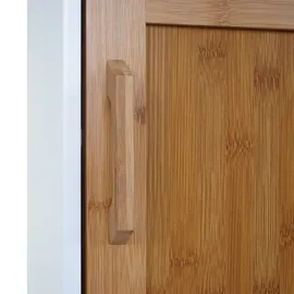 Mendler Hängeschrank HWC-A85, Badschrank Wandschrank Bambus, 52x35x21cm weiß