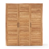 Pharao24 Kleiderschrank Zimarena aus Massivholz braun 194 cm x 221 cm x 65 cm