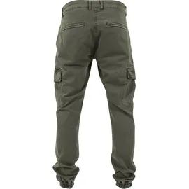 URBAN CLASSICS Washed Cargo Twill Hosen Olive 34