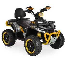 Moni Kinder Elektroquad Speed Kunststoffreifen Fernbedienung Scheinwerfer Musik gelb