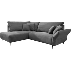 Ecksofa INOSIGN "Vanilla L-Form", grau, B:255cm T:190cm, Sofas, Armlehnenfunktion