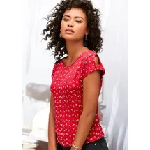 LASCANA T-Shirt Damen rot, dunkelgrau Gr.36/38