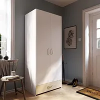 Forte Kleiderschrank 80, Klassischer Schrank mit Zwei Drehtüren und