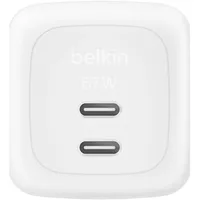 Belkin Dual USB-C Ladegerät Power Delivery und PPS (67 W) weiß
