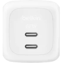 Belkin Dual USB-C Ladegerät Power Delivery und PPS (67 W) weiß