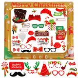 Weihnachten Aufblasbare Fotorahmen, 39pcs Foto Requisiten Weihnachten, Aufblasbare Fotorahmen Fotorequisiten für Weihnachtsfeier Weihnachtsparty Deko