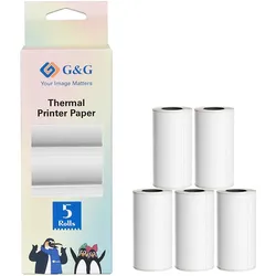 5 G&G Thermopapier-Etiketten 57mm breit, 30mm Durchmesser, 3,8 m lang