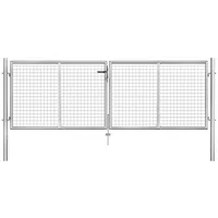 vidaXL Gartentor Verzinkter Stahl 306 x 75 cm Silber