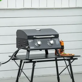 Outsunny Tischgrill Gasgrill Schwarz
