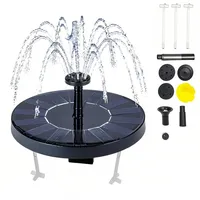 Solarspringbrunnen Aussen, 1.4W VogelBad Solar Brunnen für Draussen, klein DIY Solar Springbrunnen für Außen mit 7 Fontänenstile, Gartenbrunnen Solar, Solar Wasserspiel, für Garten Teich(A)